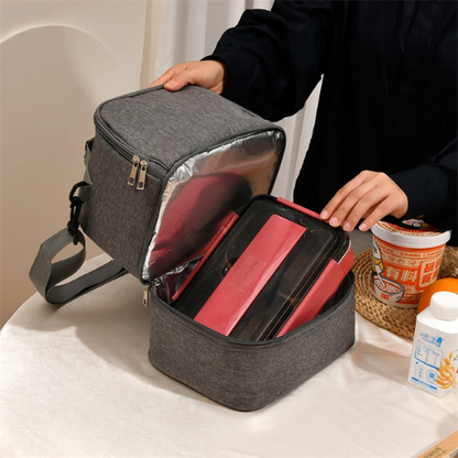 Sac Glacière Isotherme Gris Compartimenté