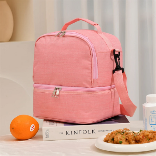 Sac Glacière Isotherme Rose Compartimenté