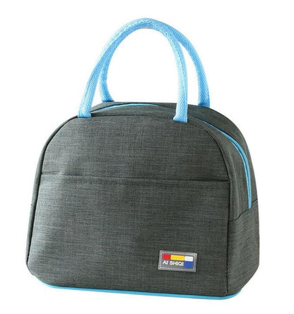 Sac Isotherme Repas Gris et Bleu