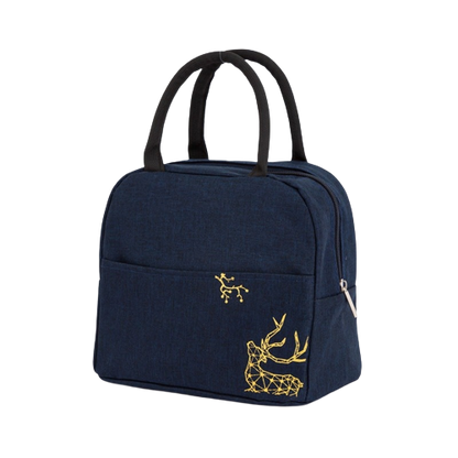 lunch bag bleu motif cerf