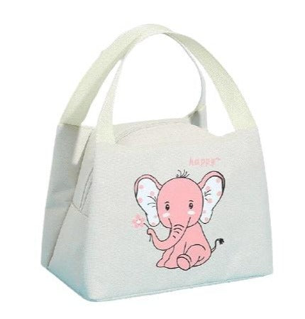 Sac Isotherme Repas Éléphant Rose Happy
