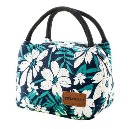 Sac Isotherme Repas Fleurs Blanches