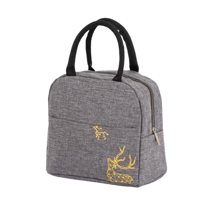 lunch bag gris motif cerf