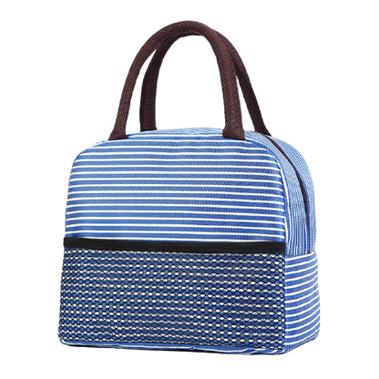 Sac Isotherme Repas Rayé Bleu