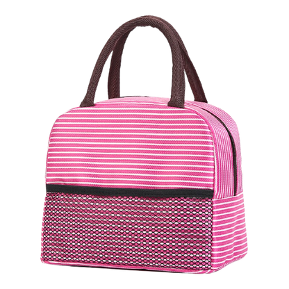 Sac Isotherme Repas Rayé Rose