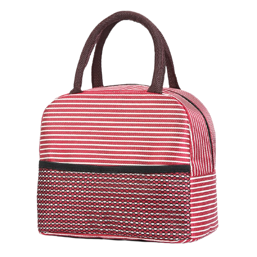 Sac Isotherme Repas Rayé Rouge