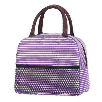 Sac Isotherme Repas Rayé Violet
