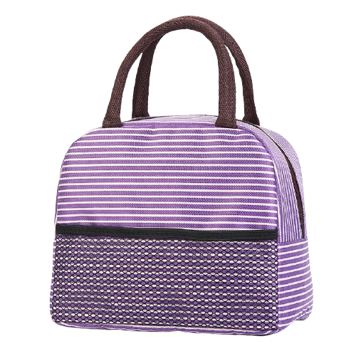 Sac Isotherme Repas Rayé Violet