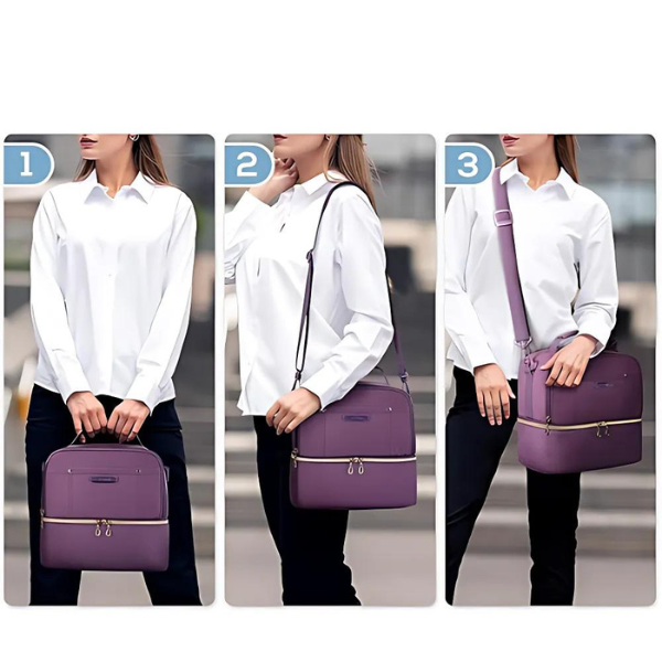 Sac Isotherme Violet Double Compartiment