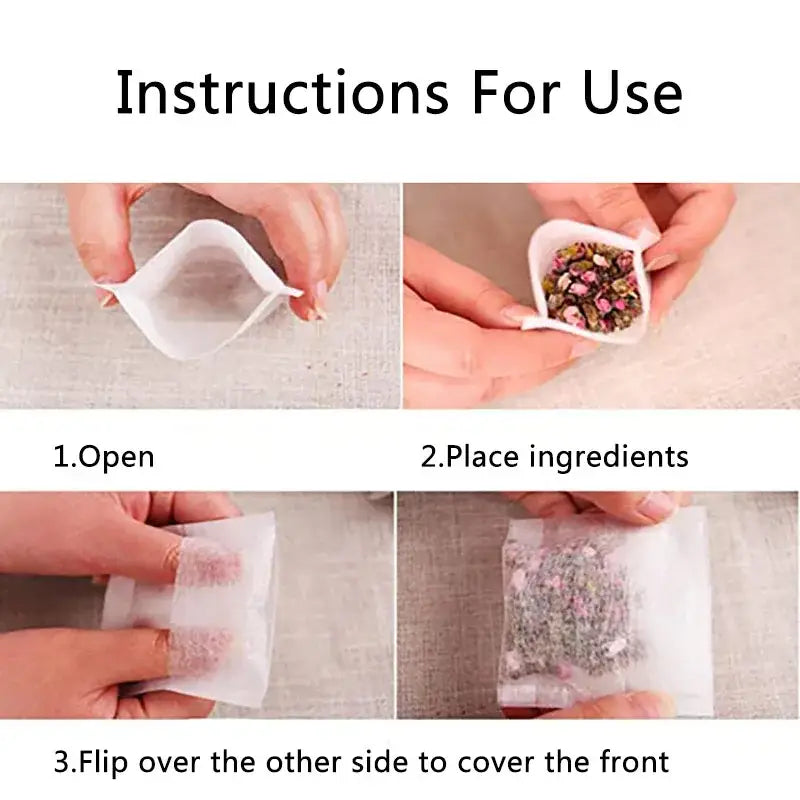 Sachets à Thé Vides avec Fermeture – 100 Pièces