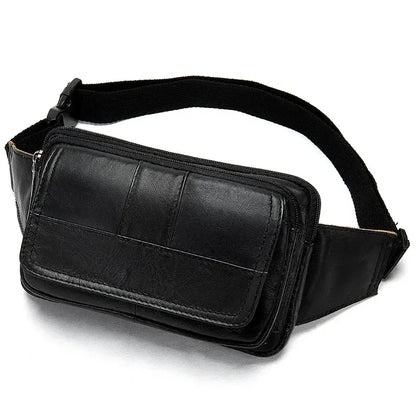 Sacoche Banane Homme en Cuir Noir