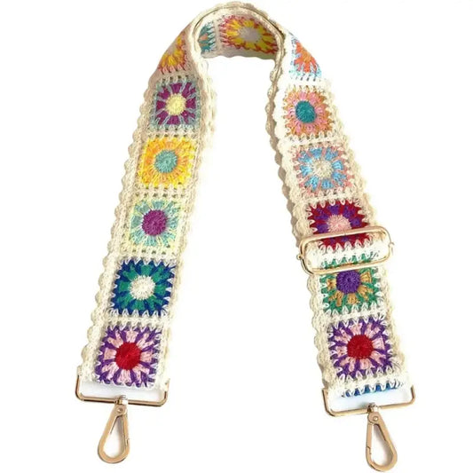 Sangle Sac Bandoulière en Crochet Blanc