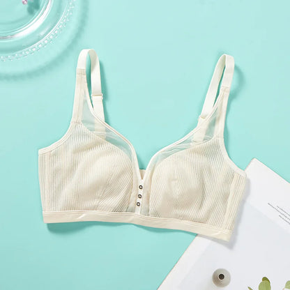 soutiens-gorge blanc sans armatures en dentelle et coton