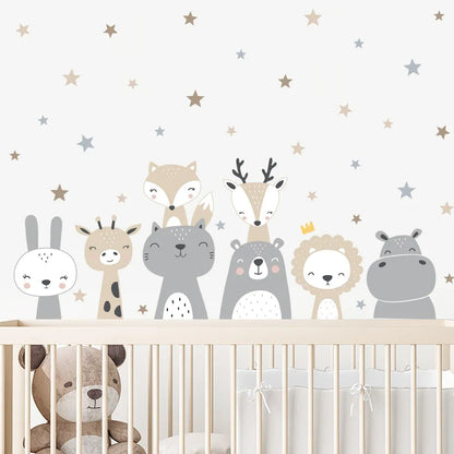 Sticker Mural Chambre avec des Animaux Style Cartoon