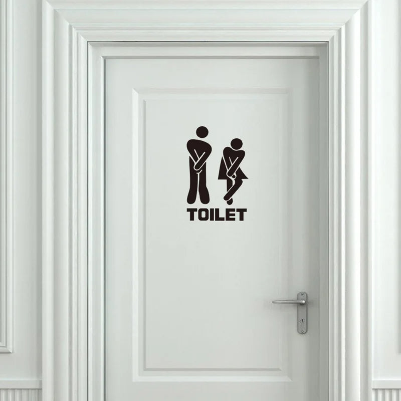 Sticker Mural Salle de Bain Amusant avec l'Inscription Toilet