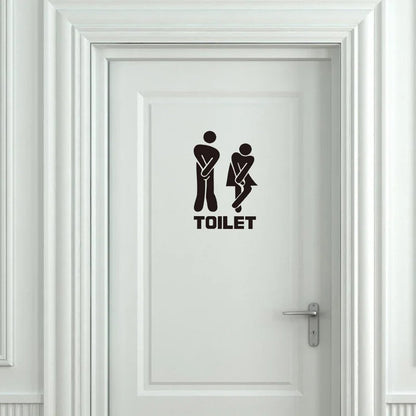 Sticker Mural Salle de Bain Amusant avec l'Inscription Toilet