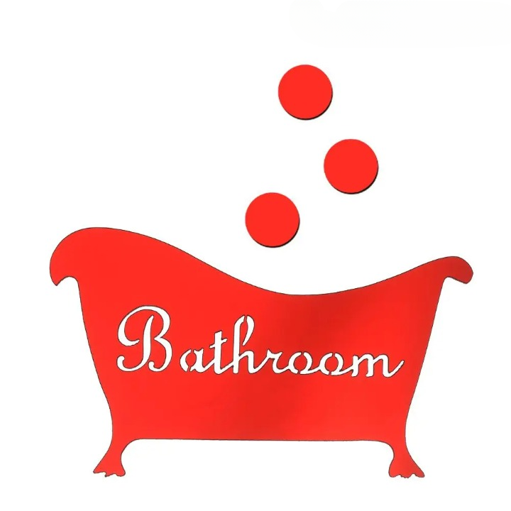 Sticker Mural Salle de Bain en Forme de Baignoire avec des Bulles sur fond blanc