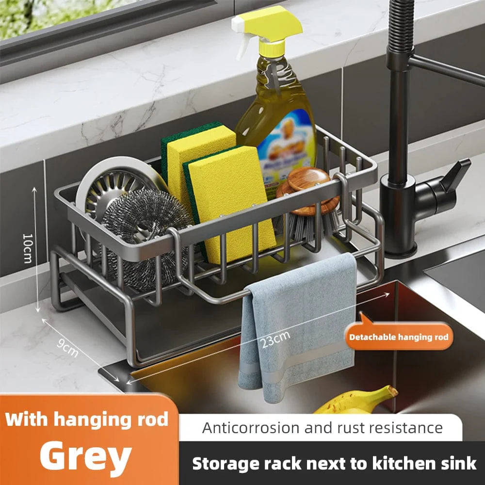 Support à vaisselle égouttant pour évier en acier inoxydable gray