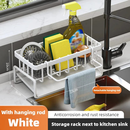 Support à vaisselle égouttant pour évier en acier inoxydable white