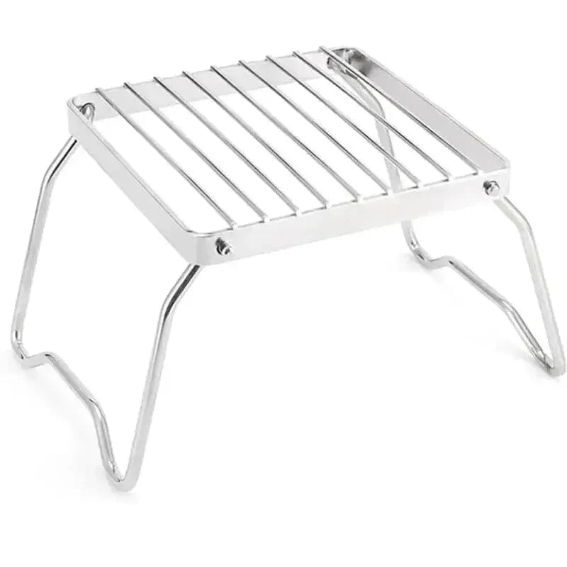 Support pliable de cuisson en acier inoxydable pour barbecue camping 26x15x12cm