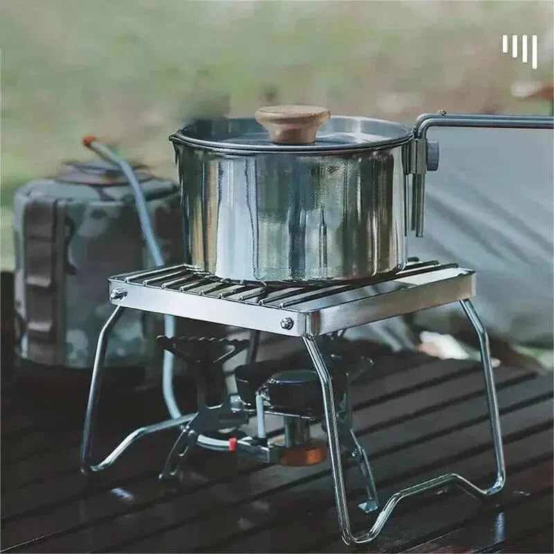 Support pliable de cuisson en acier inoxydable pour barbecue camping