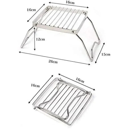 Support pliable de cuisson en acier inoxydable pour barbecue camping