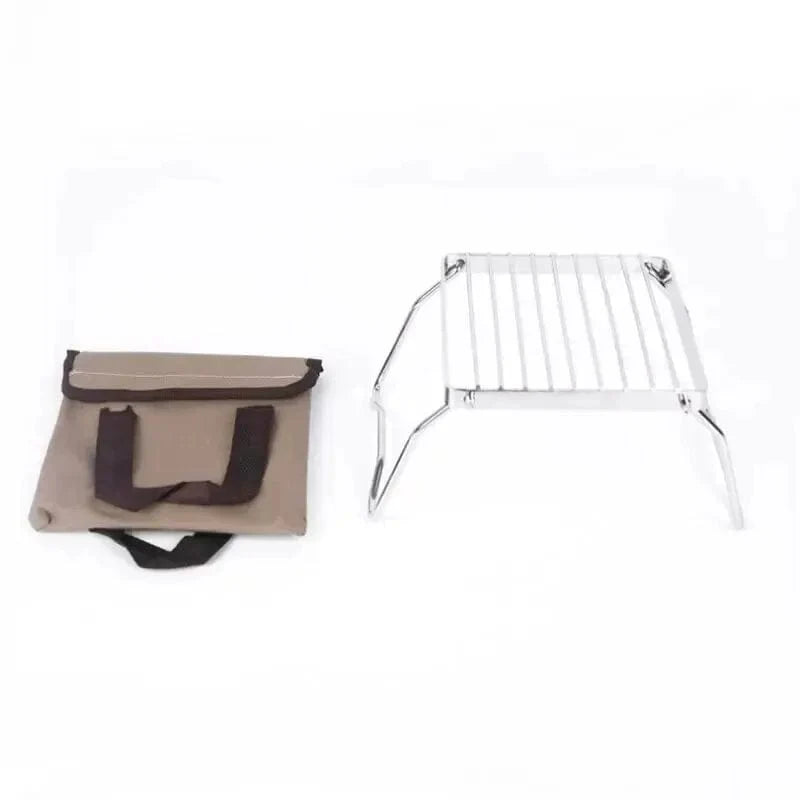 Support pliable de cuisson en acier inoxydable pour barbecue camping