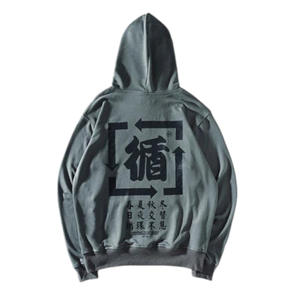 Sweat A Capuche Écriture Japonaise ’Iko’ - Gris / S