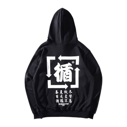 Sweat A Capuche Écriture Japonaise ’Iko’ - Noir / M