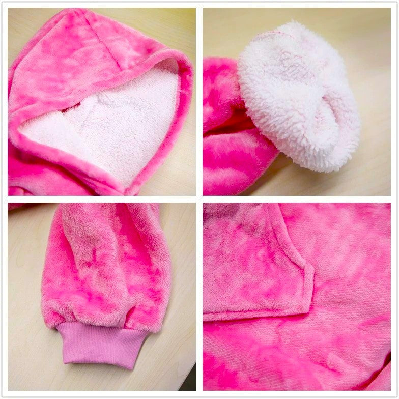 Pull Plaid Rose Fluo à Capuche
