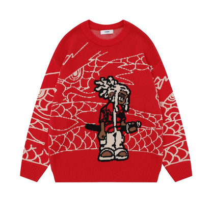Sweat Shirt Japonais ’Hakuya’ - Rouge / S