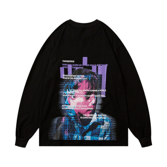 Sweatshirt Japonais Cyberpunk ’Nerdz’ - Noir / M
