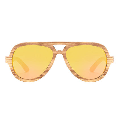 Lunette Aviateur Bois - Orange