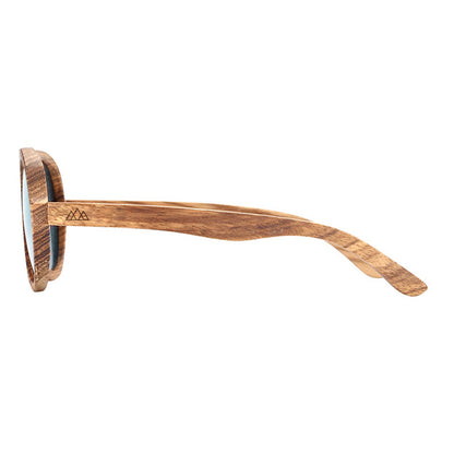 Lunette Aviateur Bois - Bleu