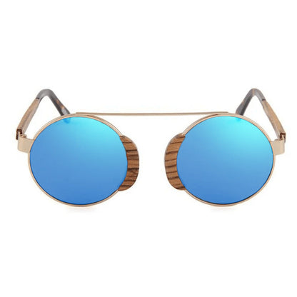 Lunette Soleil Bois Homme - Vintage Bleu