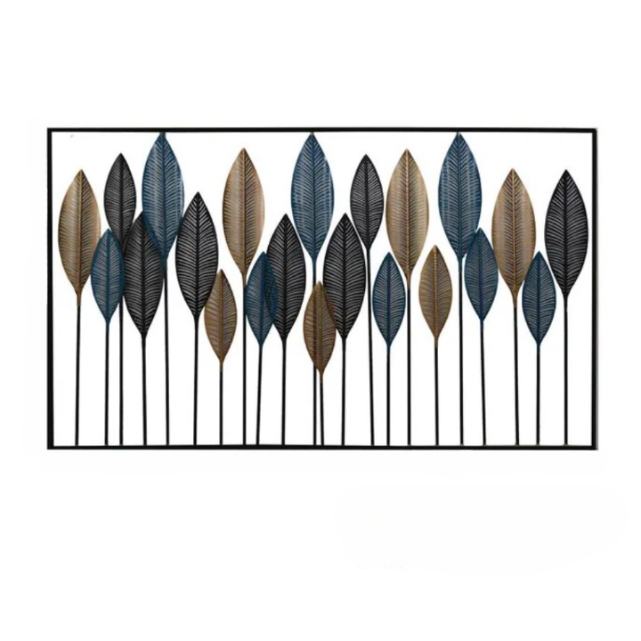 Tableau Décoratif Mural de Style Coréen en Métal au Design de Feuilles de Palmier