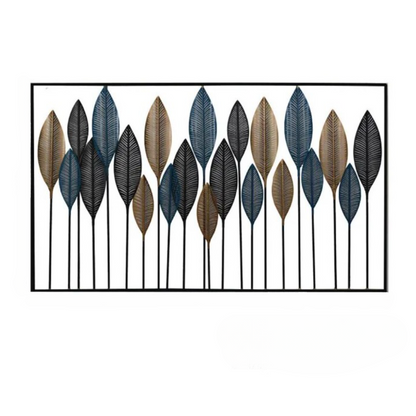 Tableau Décoratif Mural de Style Coréen en Métal au Design de Feuilles de Palmier
