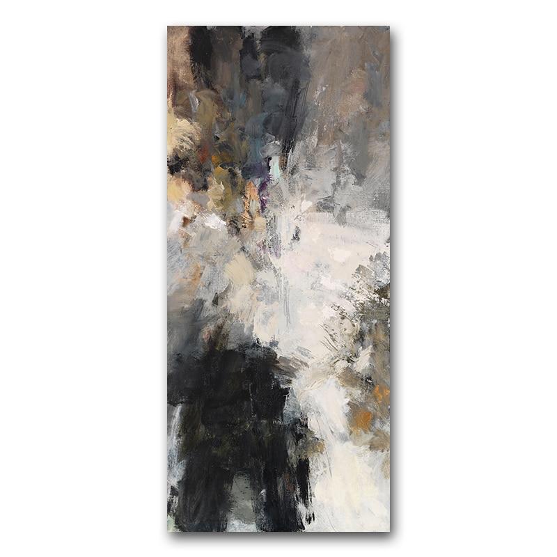 Tableau Abstrait Noir et Blanc Gris