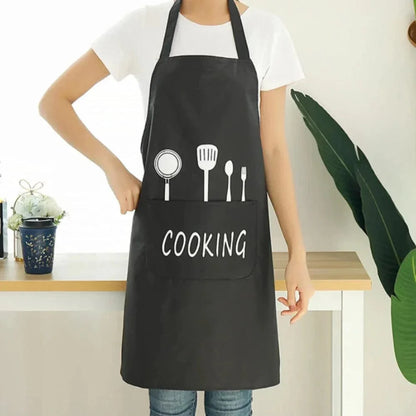 Tablier de Cuisine Classique "Cooking" en PVC Imperméable - Couleur Blanc-cassé