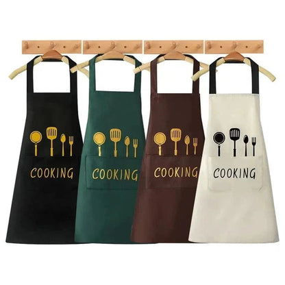 Tablier de Cuisine Classique "Cooking" en PVC Imperméable - Couleur Noire
