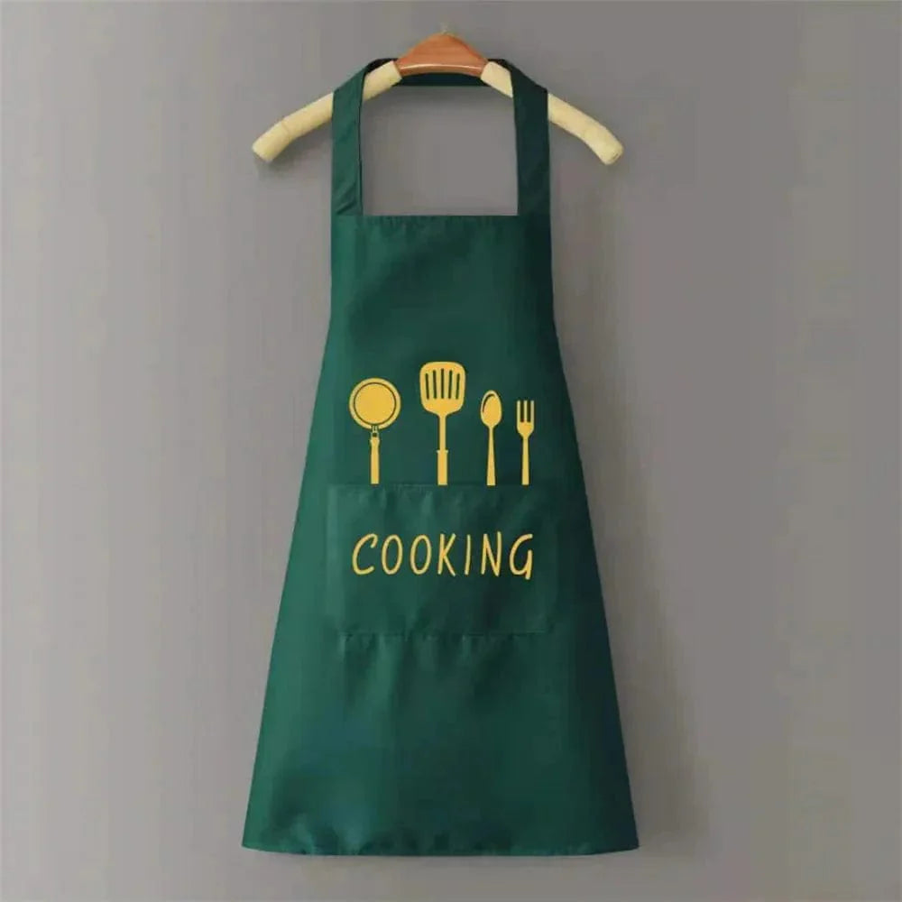 Tablier de Cuisine Classique "Cooking" en PVC Imperméable - Couleur Verte