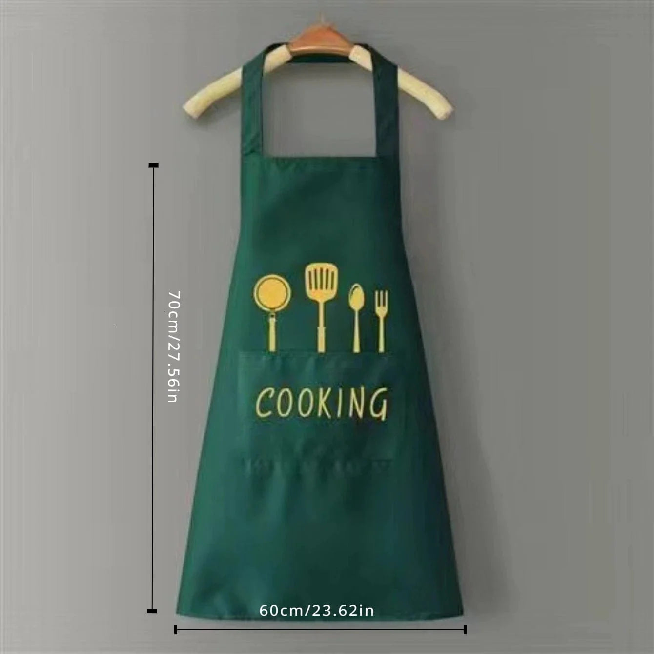 Tablier de Cuisine Classique "Cooking" en PVC Imperméable - Couleur Verte Vert