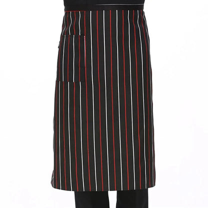 Tablier de Cuisine Rayé Réglable pour Adulte - Idéal pour Restaurant, Camping et Cuisine B-heihongbai