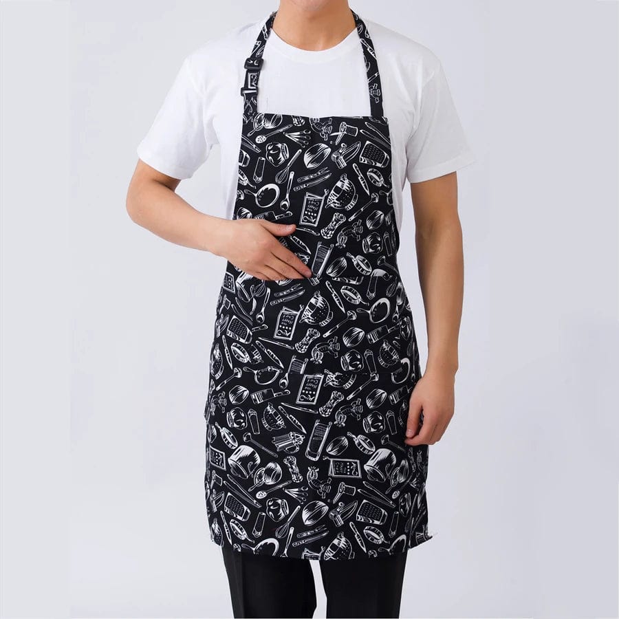 Tablier de Cuisine Rayé Réglable pour Adulte - Idéal pour Restaurant, Camping et Cuisine daochashao