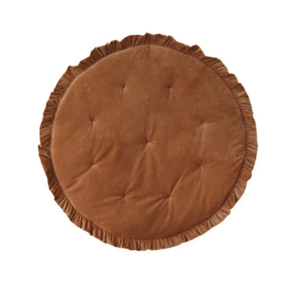 Tapis en velours doux avec volants “Caramel”