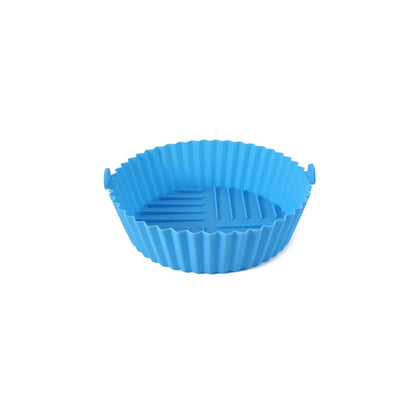 Tapis de Cuisson en Silicone pour Air Fryer - Facile à Nettoyer et Résistant à Haute Température - Modèle Circulaire Pliable - Qualité Alimentaire blue small
