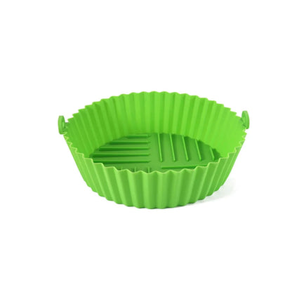 Tapis de Cuisson en Silicone pour Air Fryer - Facile à Nettoyer et Résistant à Haute Température - Modèle Circulaire Pliable - Qualité Alimentaire green large