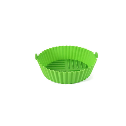 Tapis de Cuisson en Silicone pour Air Fryer - Facile à Nettoyer et Résistant à Haute Température - Modèle Circulaire Pliable - Qualité Alimentaire green small