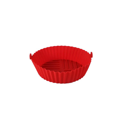 Tapis de Cuisson en Silicone pour Air Fryer - Facile à Nettoyer et Résistant à Haute Température - Modèle Circulaire Pliable - Qualité Alimentaire red small