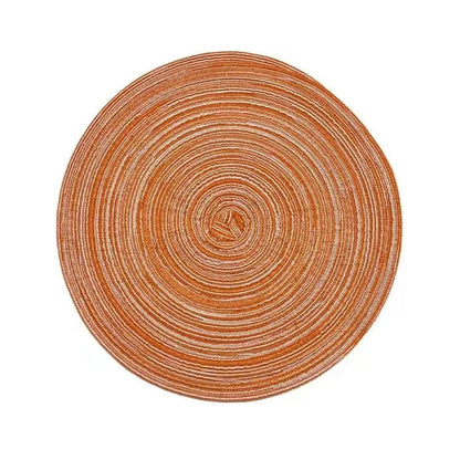 Tapis de Table Rond en Vinyle Tissé Individuel pour Décoration de Table, Lot de 1 Orange / 11cm / Round